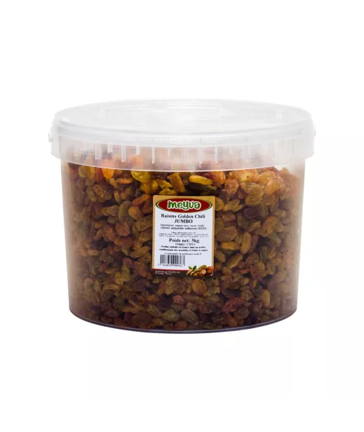 Grossiste Fruits Secs SEAU MEYVA - RAISIN SEC GOLDEN CHILI JUMBO 5KG Importateur Grossiste Fruits Secs en GROS