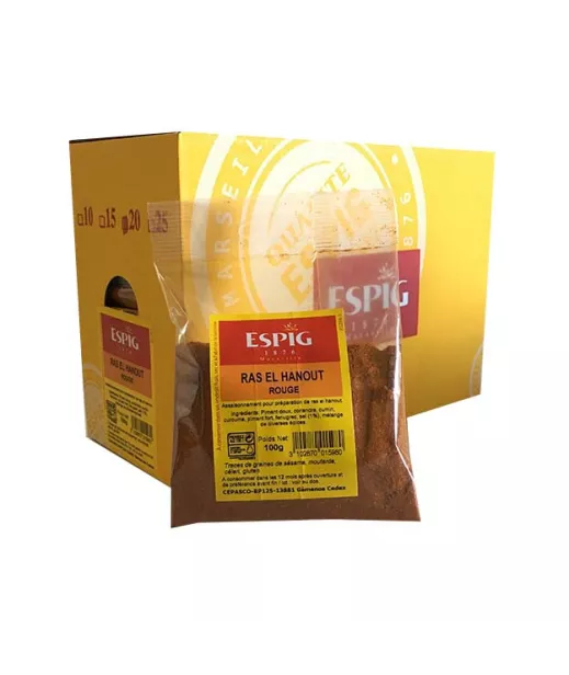 Importateur Grossiste Epice RAS EL HANOUT ROUGE - 20x100g Fournisseur Epice en GROS