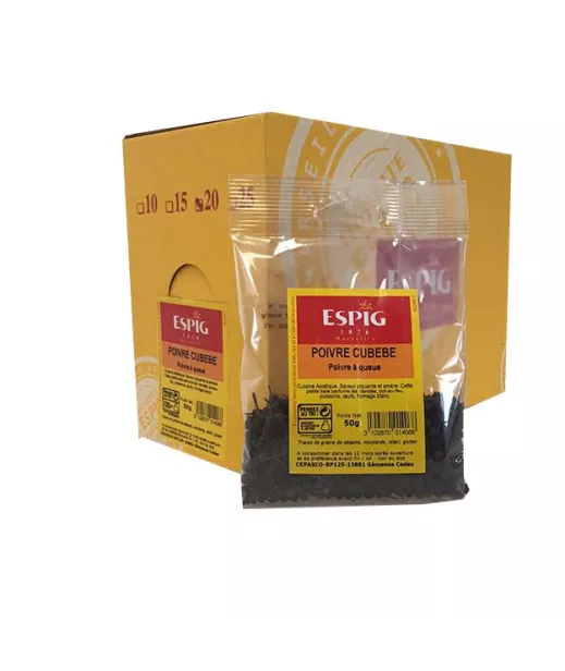 Importateur Grossiste Epices ESPIG POIVRE A QUEUE - 20x50g Fournisseur Epices ESPIG en GROS