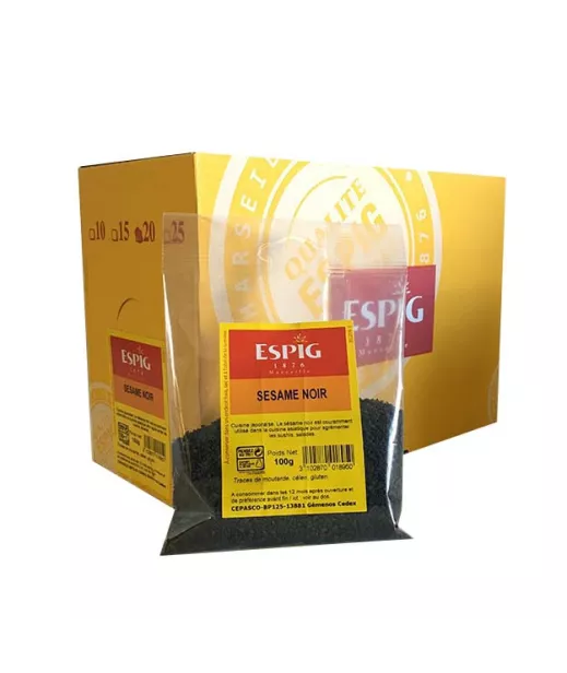 Sésame Noir Entier 20X100G - Grossiste Epices Orientales