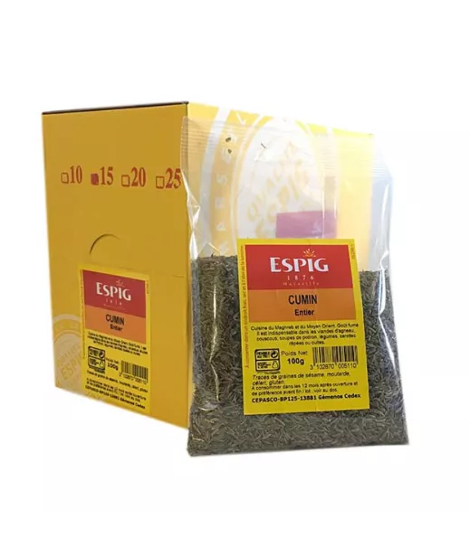 Importateur Grossiste Epices CUMIN ENTIER - 15x100g Fournisseur Epices en GROS