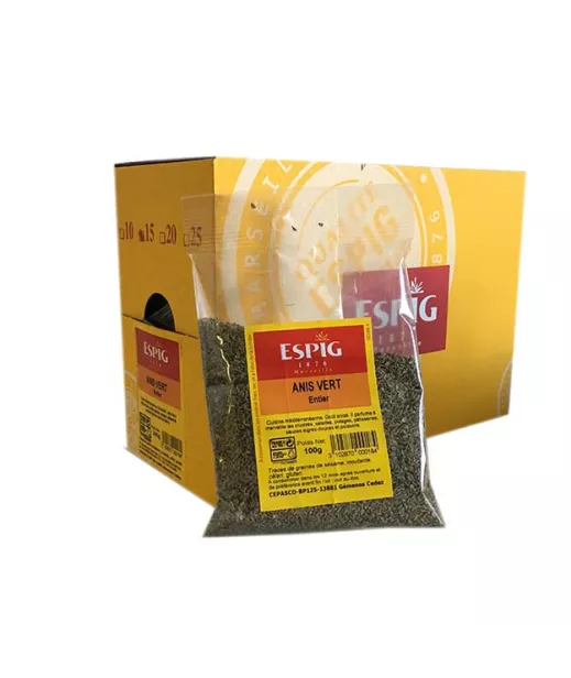 Grossiste Epices ESPIG ANIS VERT ENTIER - 15x100g Importateur Grossiste Epices ESPIG en GROS