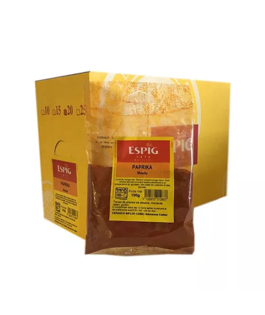 Fournisseur Epices ESPIG PAPRIKA PRECIEUX DOUX - 20x100g Grossiste Epices ESPIG en GROS