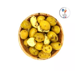 Olives Cassées Vertes Ail Persil 