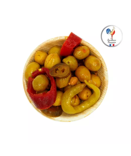 Fournisseur Olives et tapenades Olives PALIMEX - VERTES CASSEES PIMENTEES 19/21 10KG Grossiste Olives et tapenades en GROS