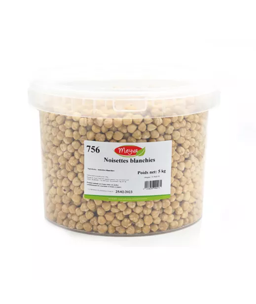 Noisettes Blanchies, Cal. 12/14 5KG - Grossiste Fruits Secs