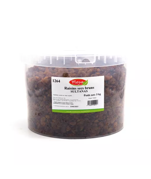 Grossiste Fruits Secs SEAU MEYVA - RAISIN SEC SULTANA 5KG Importateur Grossiste Fruits Secs en GROS