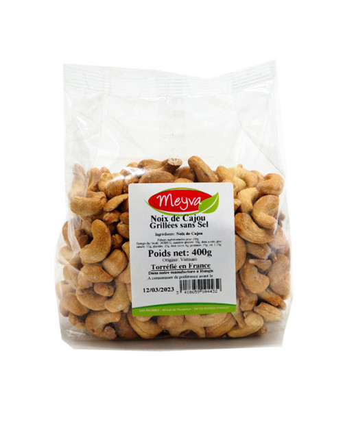 MEYVA - Noix de Cajou Grillée SANS SEL en FRANCE - W240 - 18X400G