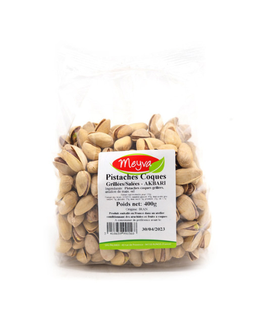 MEYVA - PISTACHE COQUE JUMBO GRILLEE SALEE - AKBARI - IRAN 18X400G