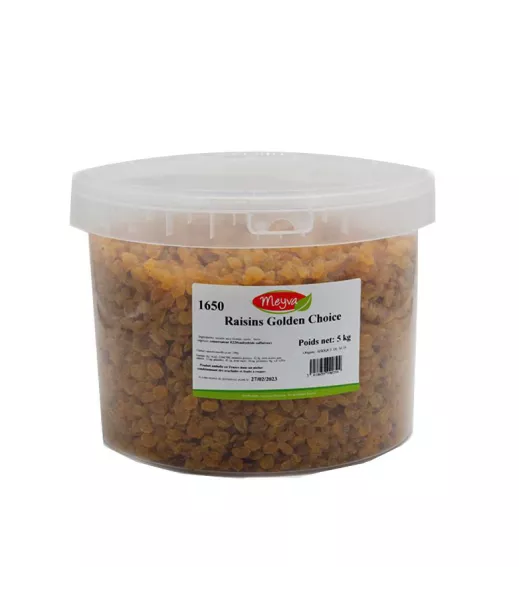 Raisins Golden Choice 5Kg - Grossiste Fruits Secs en Seau 