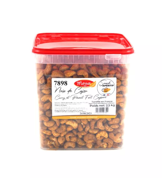 SNACK APERITIF - Noix de Cajou W240  - Curry & Piment fort - 2.5KG