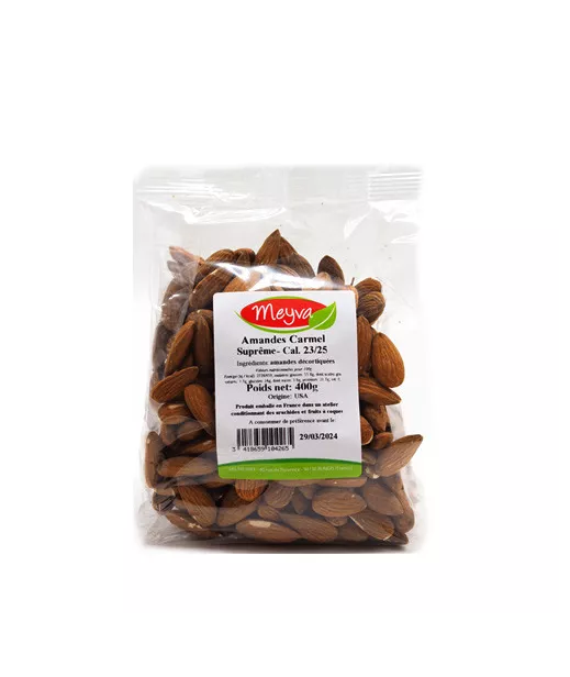 MEYVA - Amande Grillée SANS SEL en FRANCE - NonPareil EXTRA 23/25 - 18x400G