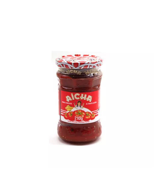 DOUBLE CONCENTRE TOMATES - AICHA DU MAROC - petit bocal verre - 12X210G