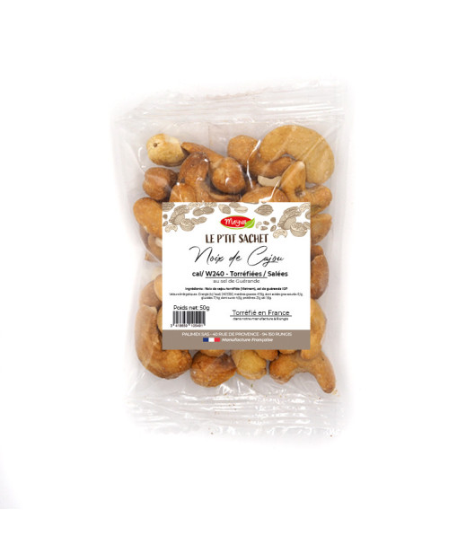 LE PTIT SACHET - Noix de Cajou W240 - Torréfié Sel de Guérande - 20X50G