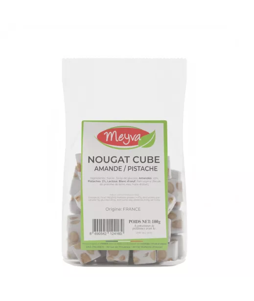 Meyva PAV - Nougat Cube Amande / Pistache Origine FRANCE - 12x100g