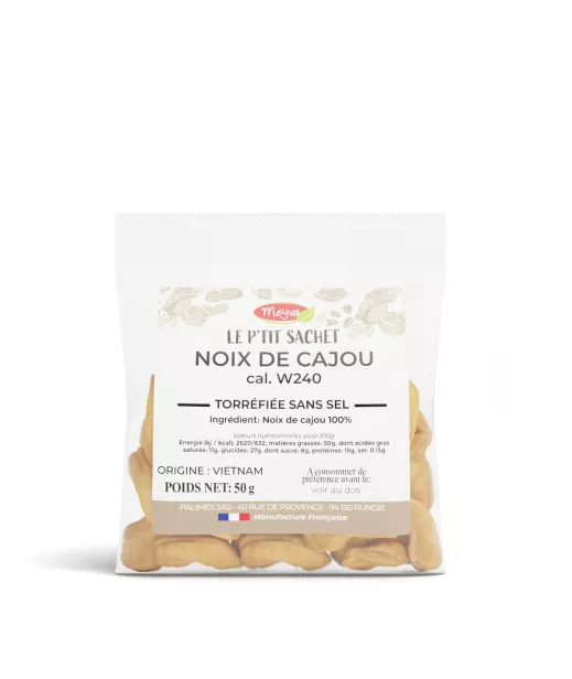 LE PTIT SACHET - Noix de Cajou W240 - Torréfié SANS SEL - 20X50G