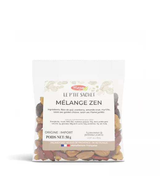 Importateur Grossiste Fruits Secs LE PTIT SACHET 50G - MELANGE ZEN 20X50G Fournisseur Fruits Secs en GROS