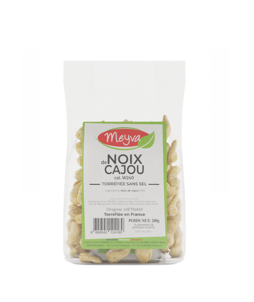 Meyva - Noix De Cajou Torréfiée Sans Sel - Cal W240 - 12x200g