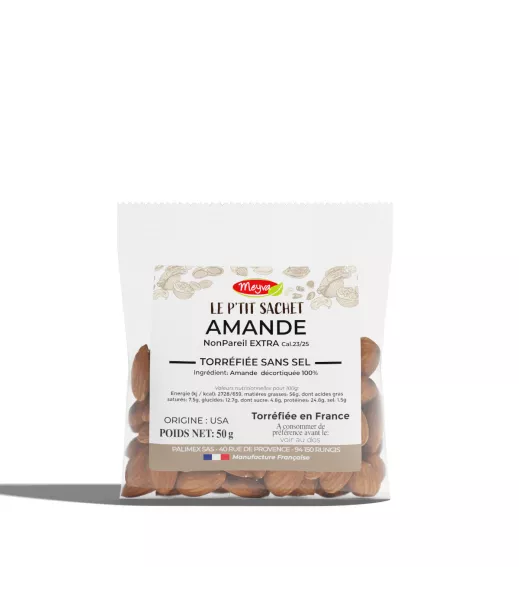LE PTIT SACHET - Amande NonPareil EXTRA 23/25 - Torréfié SANS SEL - 20X50G