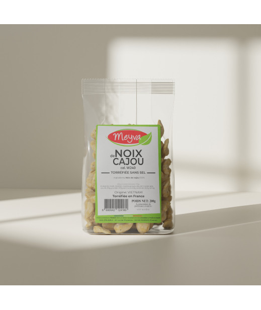 Meyva - Noix De Cajou Torréfiée Sans Sel - Cal W240 - 12x200g