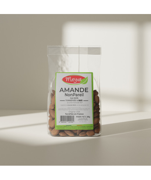 Meyva - Almond Nonpareil Extra 23/25 roasted / salt of Guérande -12x200g