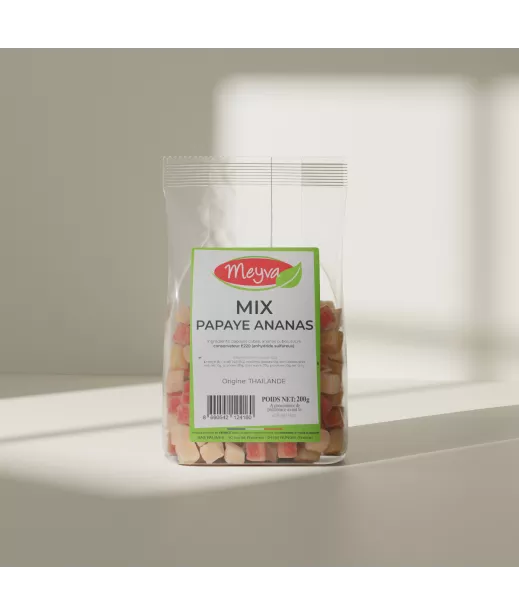 Meyva - Mix Ananas / Papaye Cube déshydraté et sucré - 12x200g