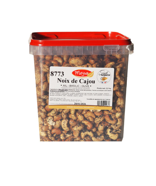 SNACK APERITIF - Noix de cajou Ail Basilic Olive - 2.5KG