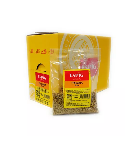 Importateur Grossiste Epices ESPIG FENUGREC ENTIER - 20x100g Fournisseur Epices ESPIG en GROS