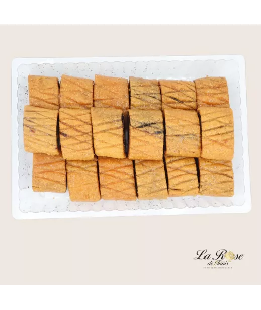 Rosa Tunis-Gebäck - Großformat MakRout-Tablett - 24x200g