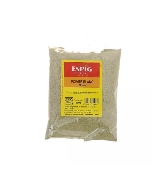 Grossiste Epices POIVRE BLANC MOULU - 20x100g Importateur Grossiste Epices en GROS