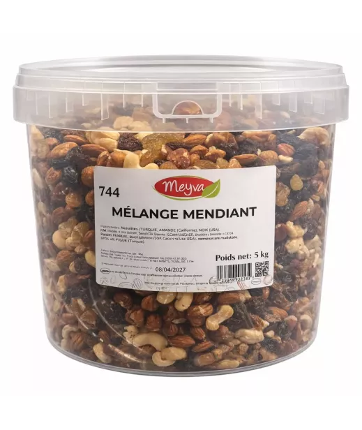 Mélange Mendiant 5kg - Grossiste Importateur Fruits Secs en Seau