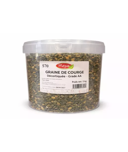 Grossiste Fruits Secs SEAU MEYVA - GRAINE DE COURGE CRUE 5KG Importateur Grossiste Fruits Secs en GROS