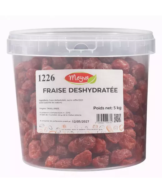 Fournisseur Fruits Secs SEAU MEYVA - FRAISE DESHYDRATEE 5KG Grossiste Fruits Secs en GROS