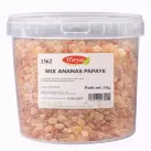 Grossiste Fruits Secs SEAU MEYVA - MIX ANANAS / PAPAYE CUBES 5KG Importateur Grossiste Fruits Secs en GROS