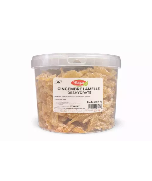 Importer Wholesaler Dried Fruit Bucket Meyva - Ginger Deshydrate Lamelle 5kg Supplier Dry Fruits Wholesale