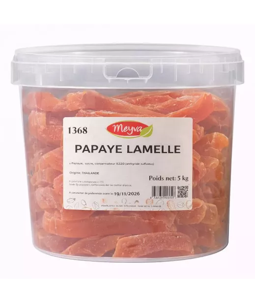 Dehydrated papaya in lamellae 5kg - dried fruit wholesale