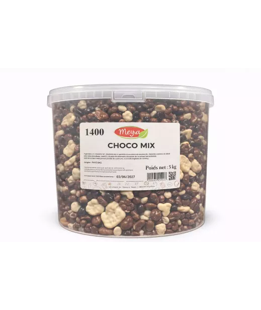 Choco Mix aux Fruits Secs 5kg - Grossiste Fruits Secs en Seau - noisette, raisin, amande