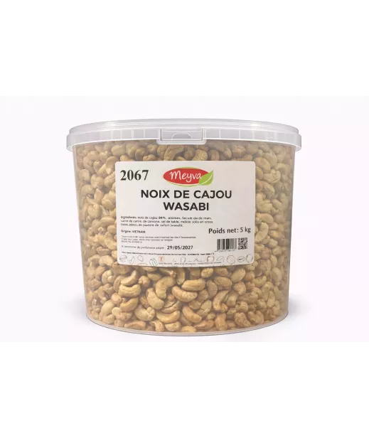 Noix De Cajou Wasabi 5kg - Grossiste Fruits Secs en Seau