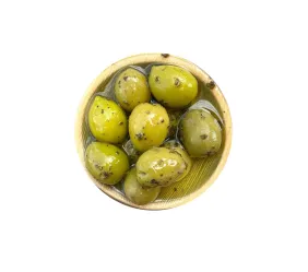 Olives vertes - IMPORT - Calibre 10/12 - AIL BASILIC - 10KG