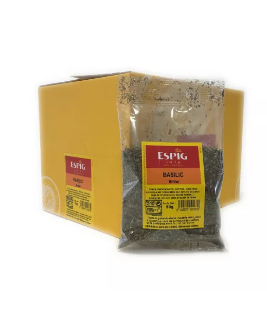 Grossiste Epices ESPIG BASILIC ENTIER - 20x50g Importateur Grossiste Epices ESPIG en GROS