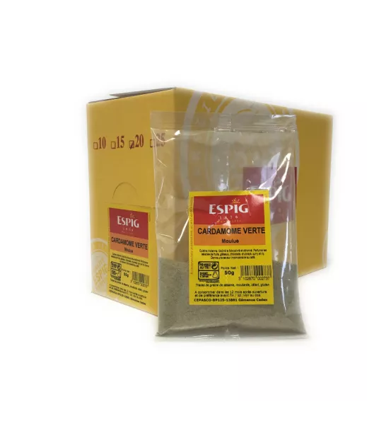 Fournisseur Epice CARDAMOME VERTE MOULUE - 20x50g Grossiste Epice en GROS