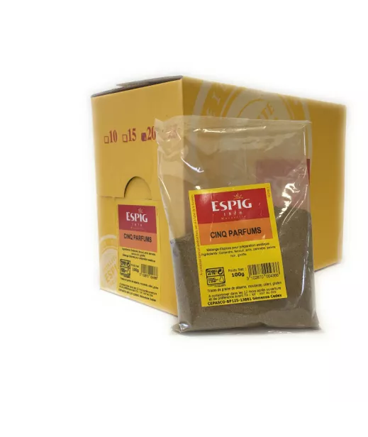 Importateur Grossiste Epices CINQ PARFUMS - 20x100g Fournisseur Epices en GROS