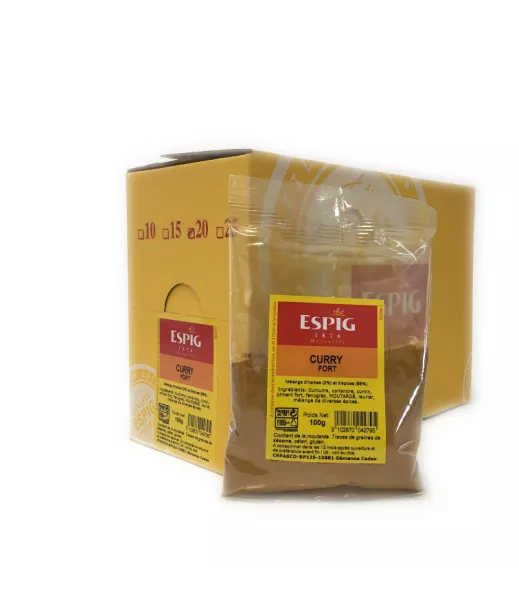 Fournisseur Epices CURRY HOT - 20x100g Grossiste Epices en GROS