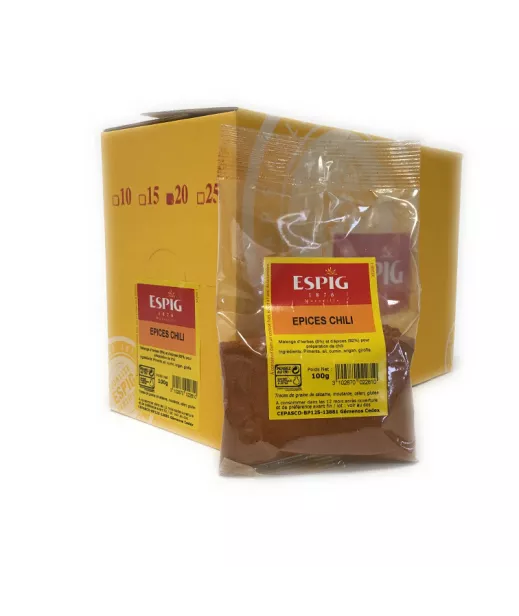 Grossiste Epice EPICES CHILI - 20x100g Importateur Grossiste Epice en GROS