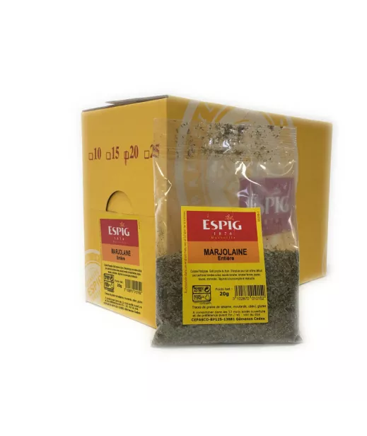 Importateur Grossiste Epices ESPIG MARJOLAINE ENTIERE - 20x20g Fournisseur Epices ESPIG en GROS