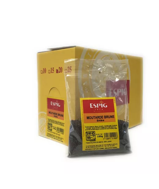 Importateur Grossiste Epices MOUTARDE BRUNE - 20x100g Fournisseur Epices en GROS