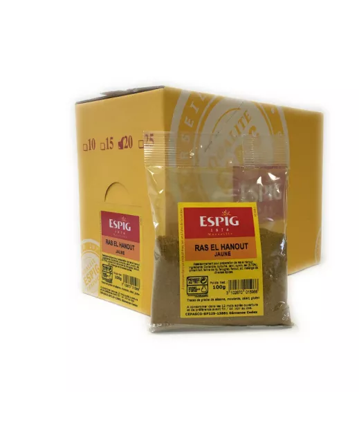 Grossiste Epices ESPIG RAS EL HANOUT JAUNE - 20x100g Importateur Grossiste Epices ESPIG en GROS
