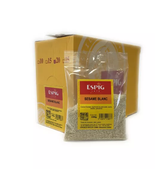 Grossiste Epices SESAME BLANC DECORTIQUE - 20x100g Importateur Grossiste Epices en GROS