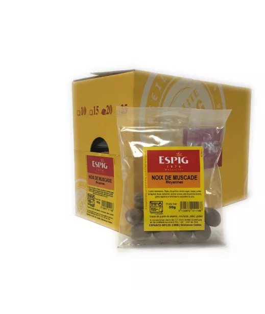 Fournisseur Epices NOIX MUSCADE ENTIERE - 20x50g Grossiste Epices en GROS