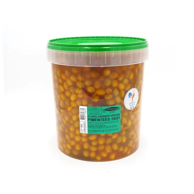 Oliven Azur - grüne Kassetten Pimentes - 10kg